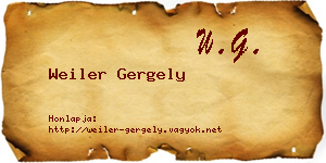 Weiler Gergely névjegykártya